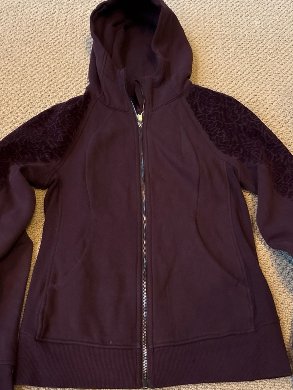 lululemon athletica Hooded Zip Jacket in Deep Plum